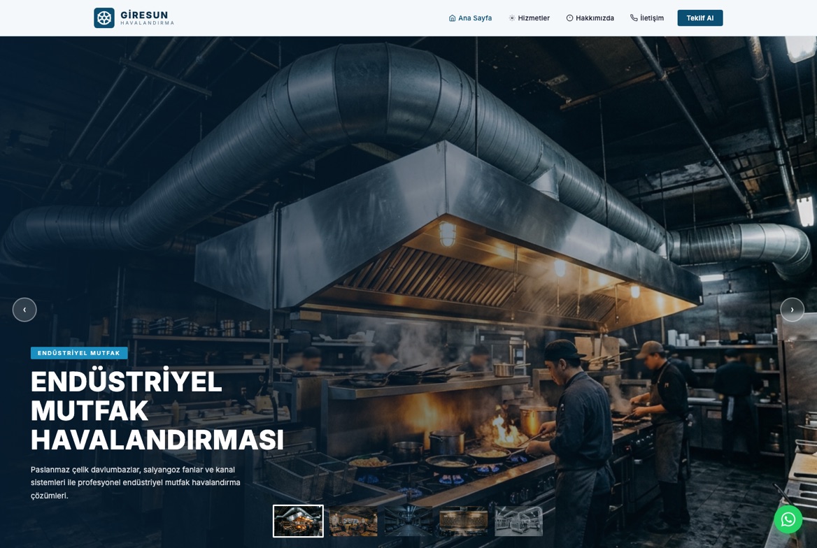 Giresun Havalandırma web sitesi — Web Tasarım & SEO (Havalandırma & HVAC)